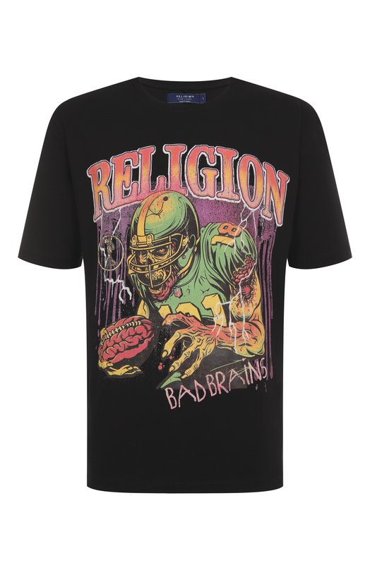 Хлопковая футболка Religion 15BBNN97 Чёрный 15BBNN97