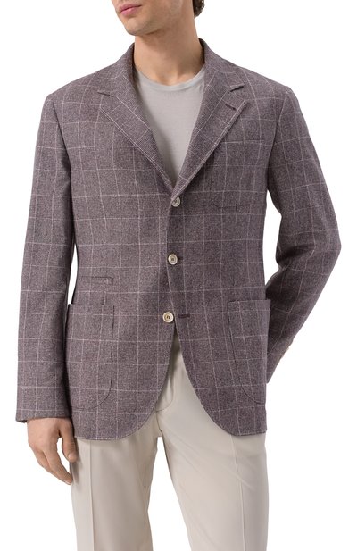 Пиджак из шелка и шерсти BRUNELLO CUCINELLI сиреневого цвета по цене 395000 руб., арт. MY4667BND, фото 5 Пиджак из шелка и шерсти BRUNELLO CUCINELLI, арт. MY4667BND, фото 5