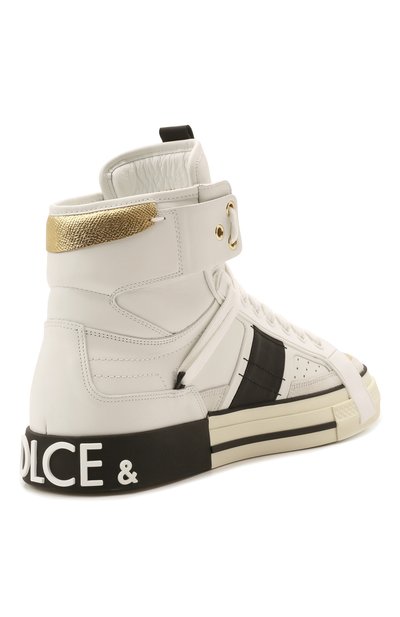 Кожаные кеды custom 2.zero DOLCE & GABBANA белого цвета по цене 99500 руб., арт. CS1870/A0222, фото 5 Кожаные кеды custom 2.zero DOLCE & GABBANA, арт. CS1870/A0222, фото 5