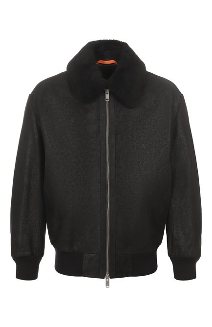 Мужская кожаный бомбер BOSS ORANGE, арт. 50547567