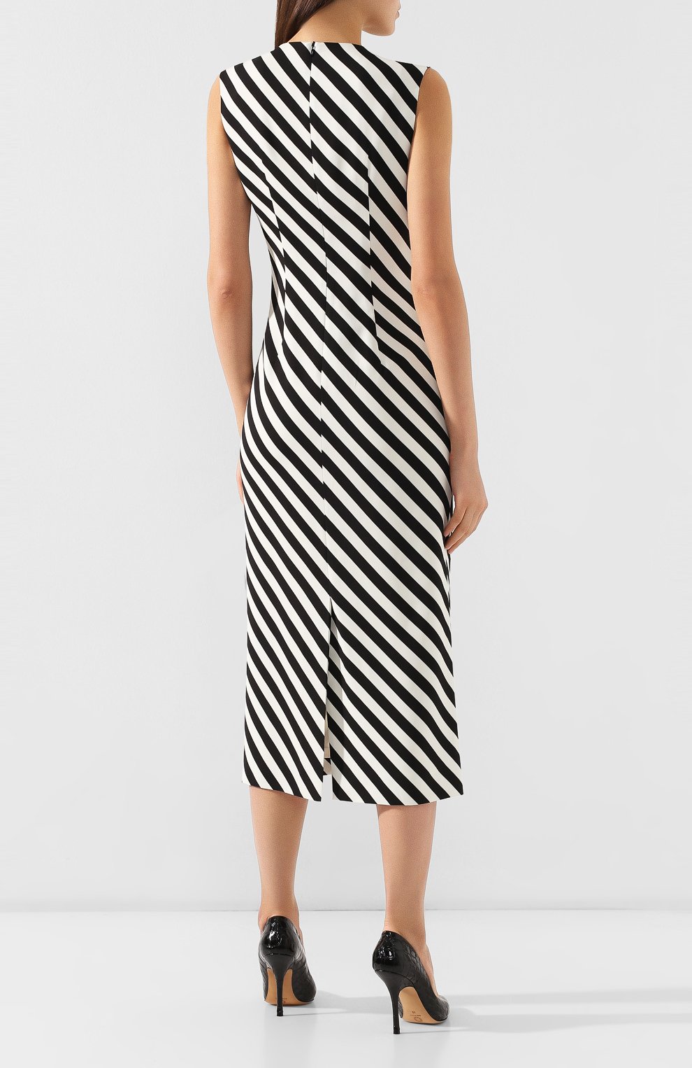 Платье в полоску DRIES VAN NOTEN черного цвета по цене 112500 руб., арт. 191-11052-7097, фото 4 Платье в полоску DRIES VAN NOTEN, арт. 191-11052-7097, фото 4