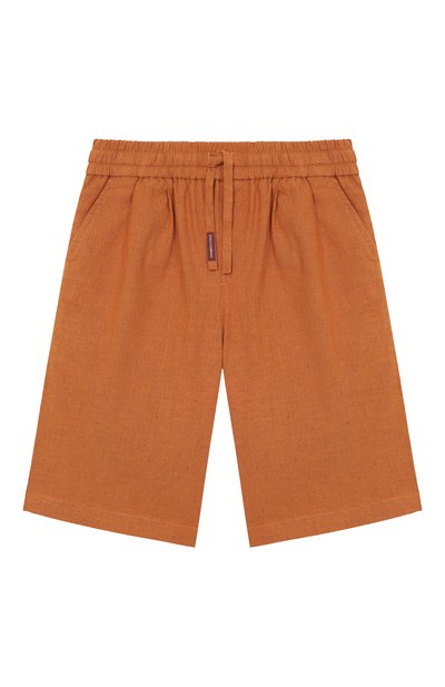 Шорты из хлопка и льна DOLCE & GABBANA, арт. L43Q58/LT372_001