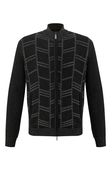 Мужской кардиган из кашемира и шерсти ZILLI черного цвета, арт. KZMC01M0280VTIL00/62 | Фото 1 (Материал внешний: Шерсть, Кашемир; Автоматизация ТО: Проставлено; Автоматизация состава: Проставлено; Рукава: Длинные; Длина (для топов): Стандартные)