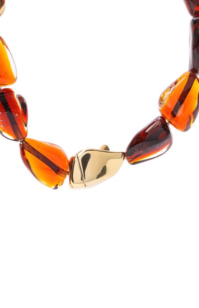 Колье BOTTEGA VENETA коричневого цвета по цене 339000 руб., арт. 865898/V1A91 9203, фото 4 Колье BOTTEGA VENETA, арт. 865898/V1A91 9203, фото 4