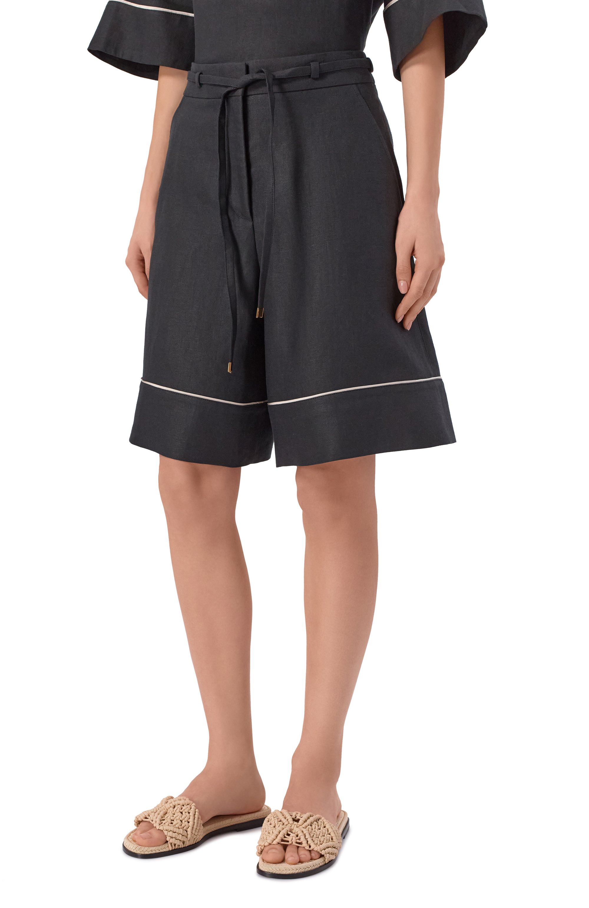 Льняные шорты AGNONA, арт. T81102E/U3034E, фото 3