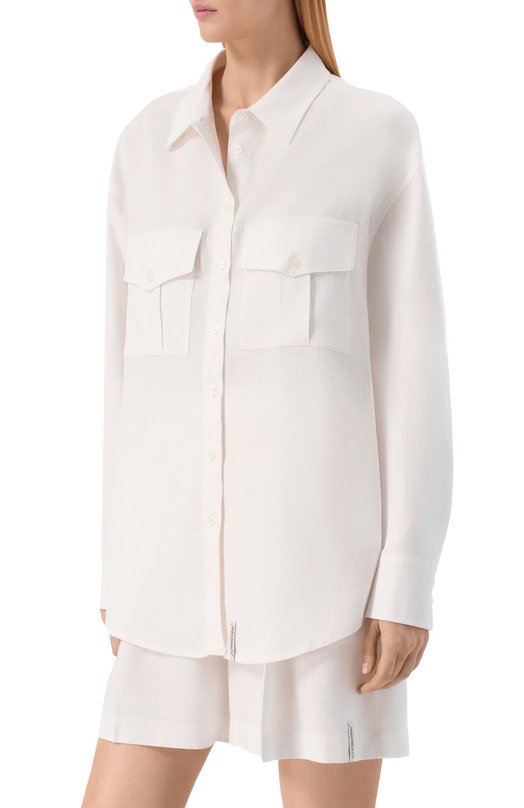 Рубашка изо льна и вискозы HINNOMINATE HMABW02631 Белый  HMABW02631 Фото 3