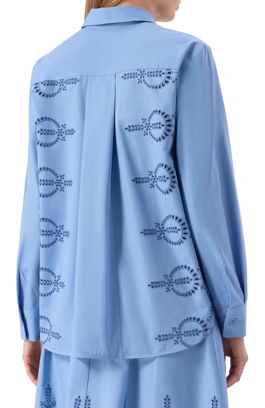 Хлопковая рубашка P.A.R.O.S.H. D381301/CANNES Голубой  D381301/CANNES Фото 4