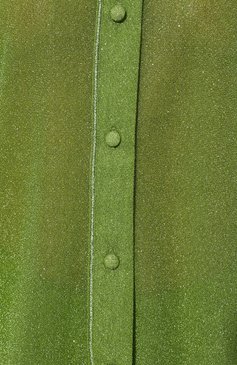 Женская блузка OSEREE зеленого цвета, арт. LSF235 | Фото 5 (Рукава: Длинные; Принт: Без принта; Женское Кросс-КТ: Рубашка-одежда; Материал внешний: Синтетический материал, Металлизированное волокно; Длина (для топов): Удлиненные; Материал сплава: �Проставлено; Драгоценные камни: Проставлено; Стили: Кэжуэл)