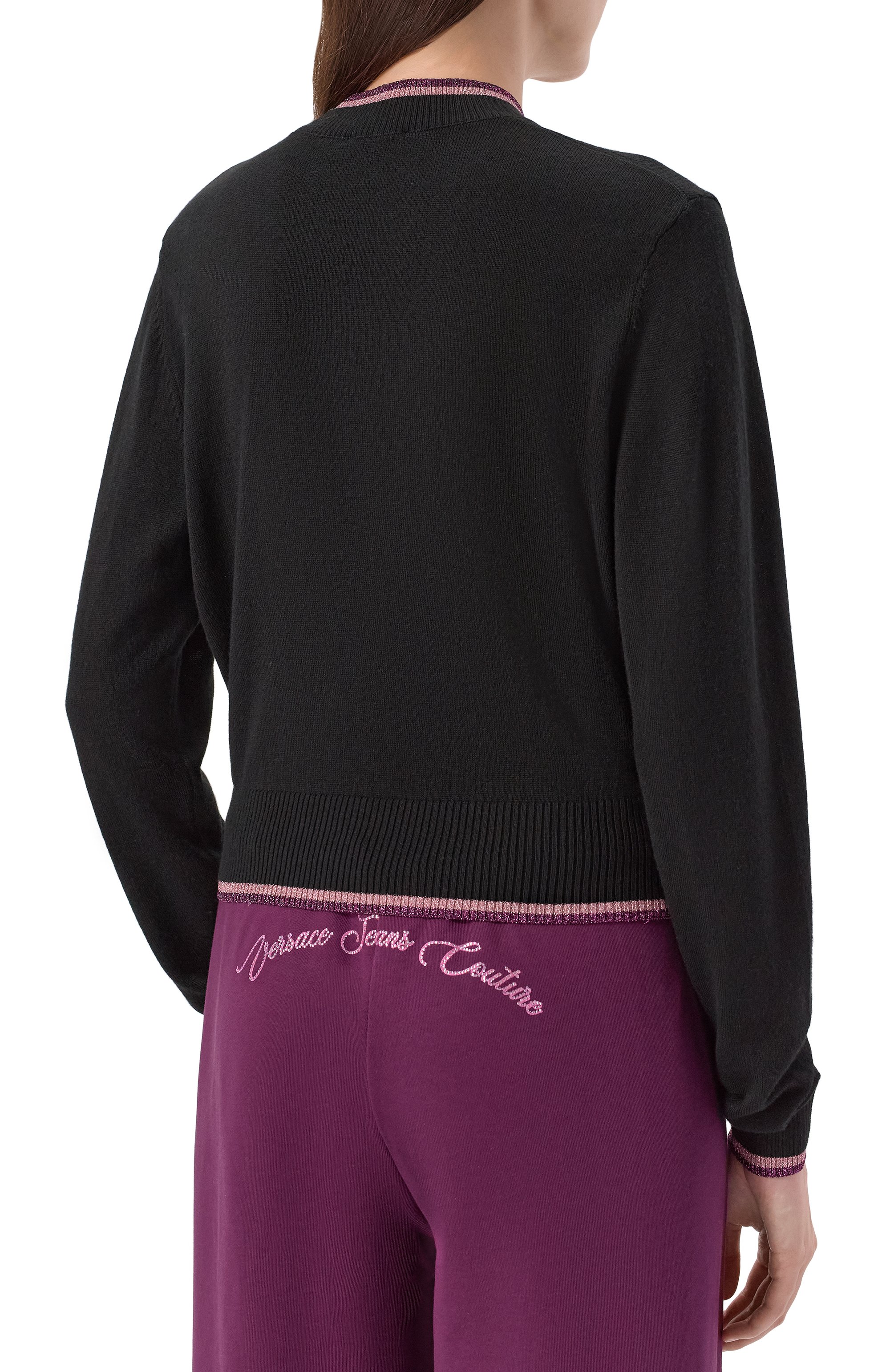 Пуловер VERSACE JEANS COUTURE черного цвета по цене 37150 руб., арт. 79HAFM20/CMH62, фото 4 Пуловер VERSACE JEANS COUTURE, арт. 79HAFM20/CMH62, фото 4