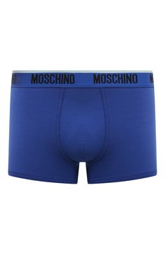 Мужские хлопковые боксеры MOSCHINO синего цвета, арт. A1303/4410 | Фото 1 (Кросс-КТ: бельё; Материал сплава: Проставлено; Нос: Не проставлено; Материал внешний: Хлопок; Мужское Кросс-КТ: Трусы)