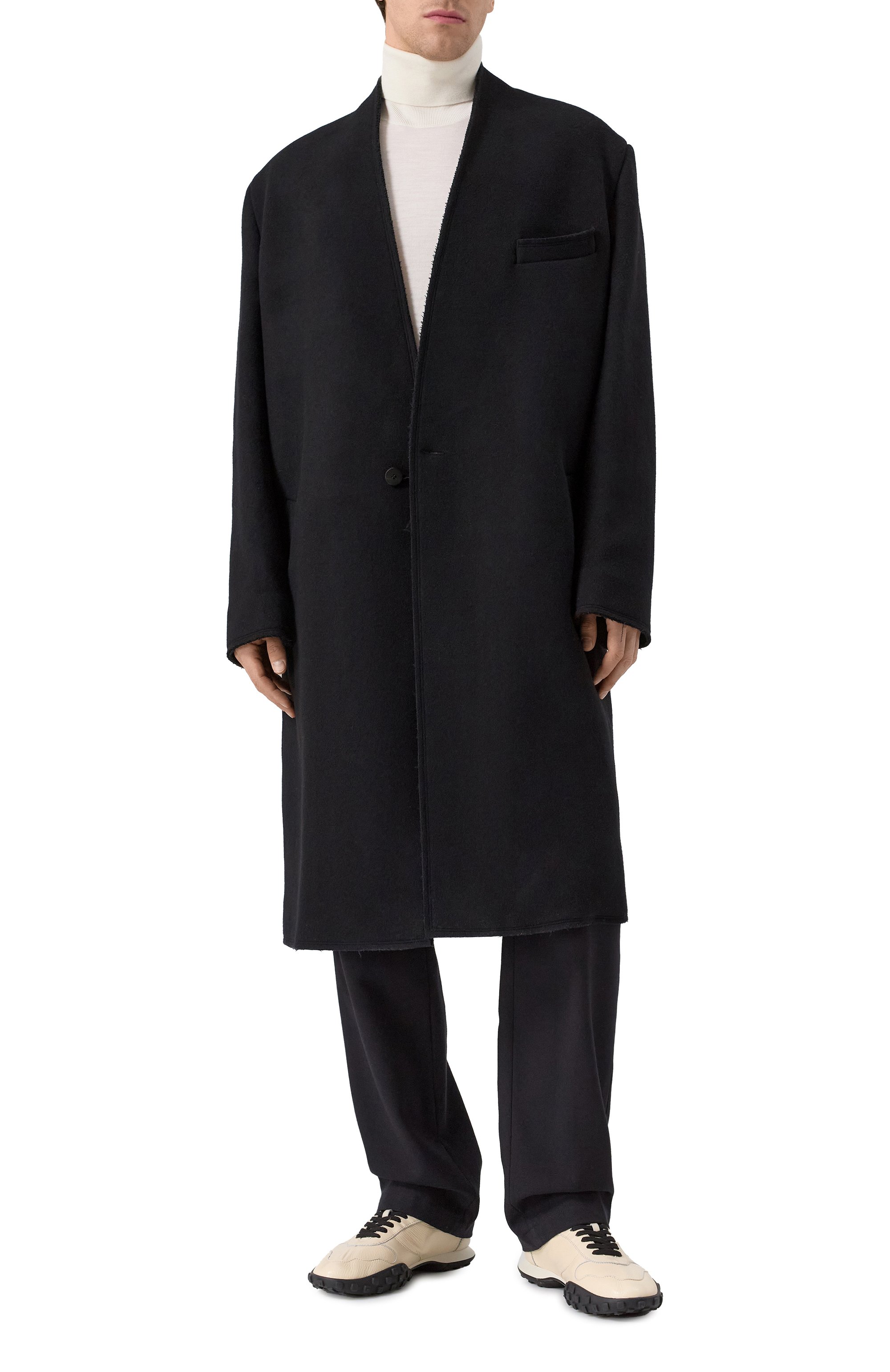 Шерстяное пальто ISABEL BENENATO черного цвета по цене 192500 руб., арт. UW15BF24, фото 2 Шерстяное пальто ISABEL BENENATO, арт. UW15BF24, фото 2