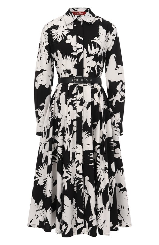 Хлопковое платье Max Mara Studio USSEL Чёрно-белый USSEL