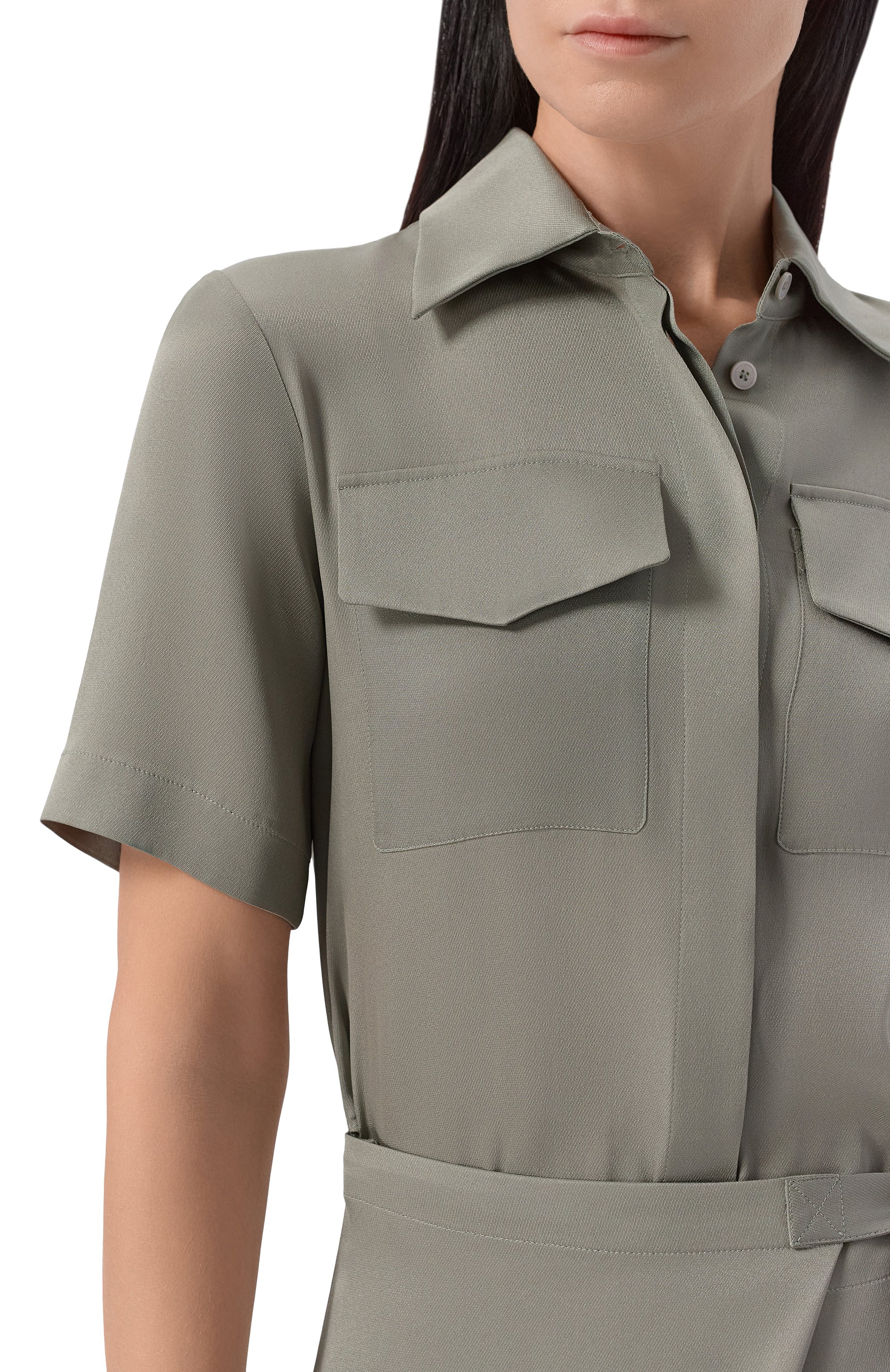 Платье LORENA ANTONIAZZI хаки цвета по цене 127000 руб., арт. P2653AB16A/3612, фото 4 Платье LORENA ANTONIAZZI, арт. P2653AB16A/3612, фото 4