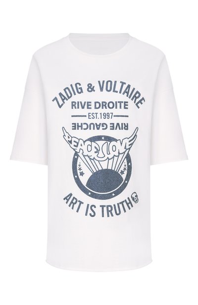 Женская хлопковая футболка ZADIG AND VOLTAIRE, арт. JWTS02903
