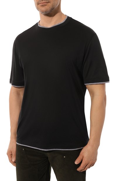 Футболка из шелка и хлопка BRUNELLO CUCINELLI, арт. MD8217427, фото 3