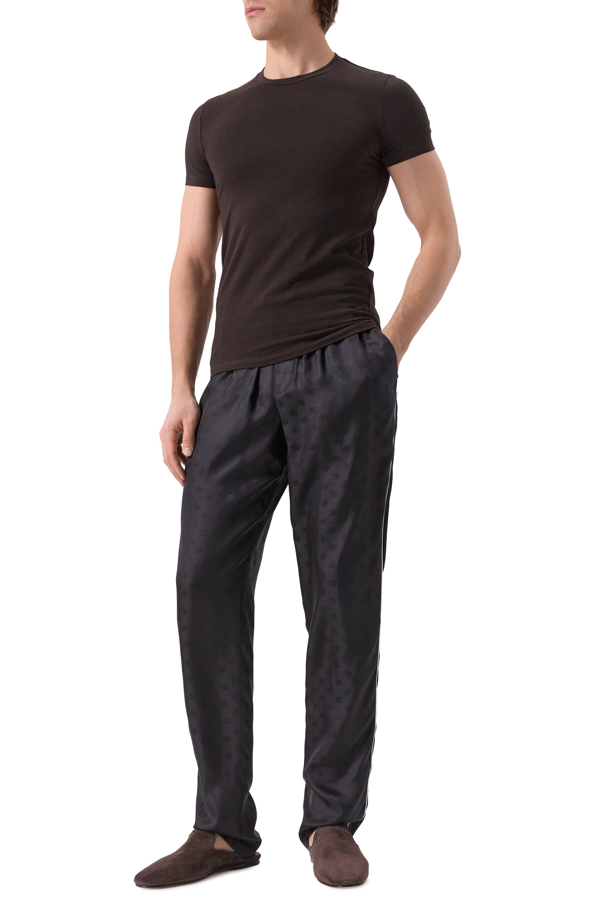 Шелковые домашние брюки DOLCE & GABBANA черного цвета по цене 165000 руб., арт. GVCRAT/FJ1JY, фото 2 Шелковые домашние брюки DOLCE & GABBANA, арт. GVCRAT/FJ1JY, фото 2