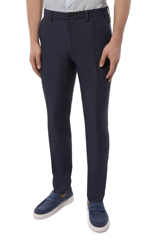 Льняные брюки Dolce & Gabbana GY6IET/FU4LF Синий  GY6IET/FU4LF Фото 3