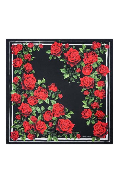 Шелковый платок DOLCE & GABBANA черного цвета по цене 69950 руб., арт. FN090R/GDDW3, фото 3 Шелковый платок DOLCE & GABBANA, арт. FN090R/GDDW3, фото 3