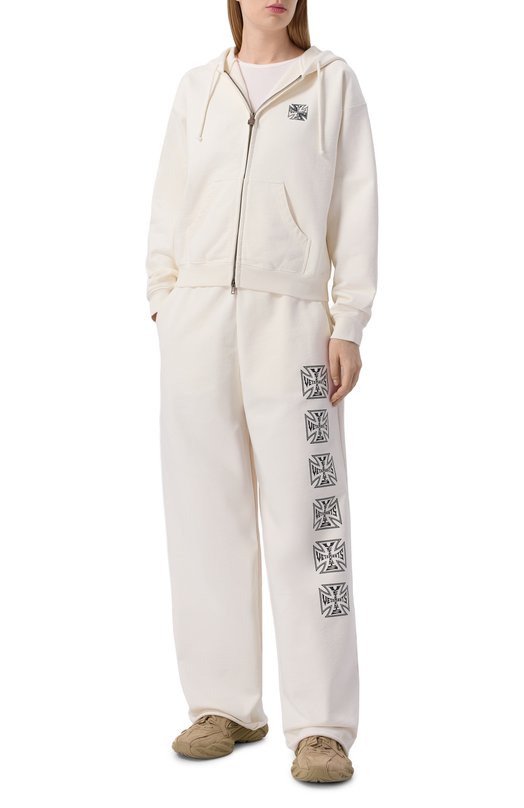 Хлопковые брюки VETEMENTS ME76SP166V/1302 M0LLET0N Кремовый  ME76SP166V/1302 M0LLET0N Фото 2