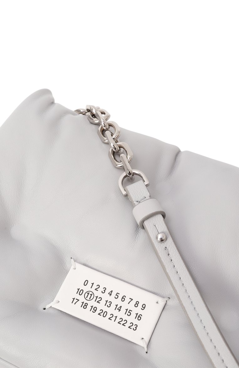 Женская сумка glam slam small MAISON MARGIELA светло-серого цвета, арт. SB1WG0019/P4300 | Фото 3 (Размер: small; Ремень/цепочка: На ремешке; Материал: Натуральная кожа)