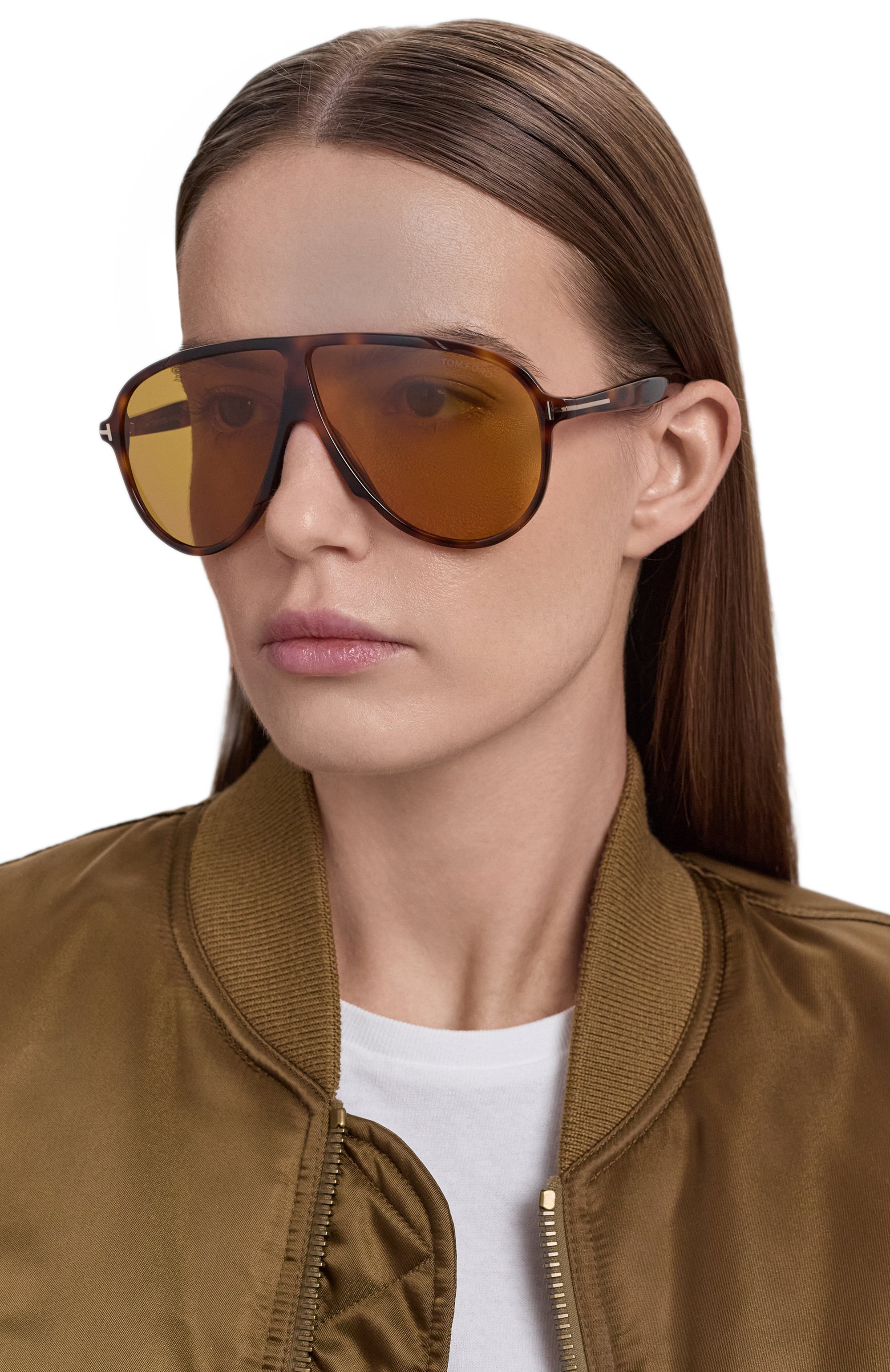 Солнцезащитные очки TOM FORD желтого цвета по цене 49500 руб., арт. TF1211 53E, фото 3 Солнцезащитные очки TOM FORD, арт. TF1211 53E, фото 3