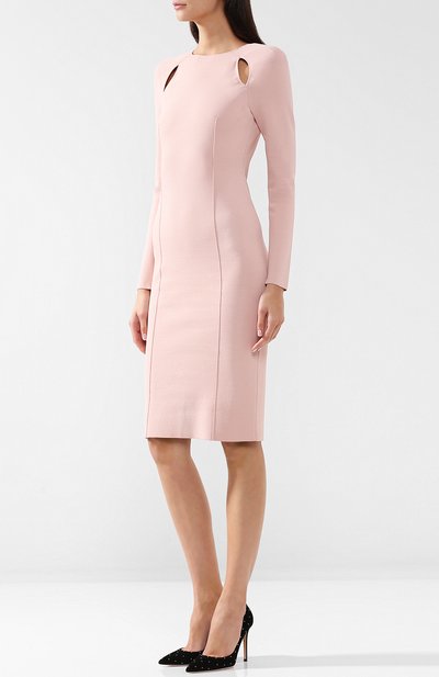 Однотонное приталенное платье с круглым вырезом TOM FORD, арт. ACK173-YAX169, фото 3
