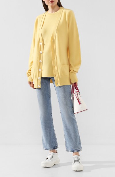 Кашемировый кардиган EXTREME CASHMERE желтого цвета по цене 49900 руб., арт. 117/CARDIGAN, фото 2 Кашемировый кардиган EXTREME CASHMERE, арт. 117/CARDIGAN, фото 2