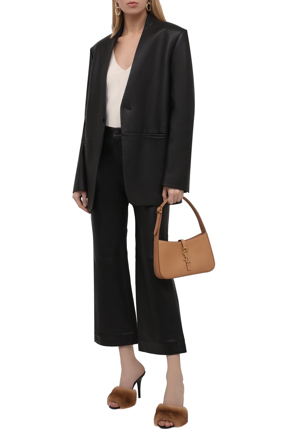 Мюли с отделкой из меха норки la 16 SAINT LAURENT, арт. 650762/E0E00, фото 2