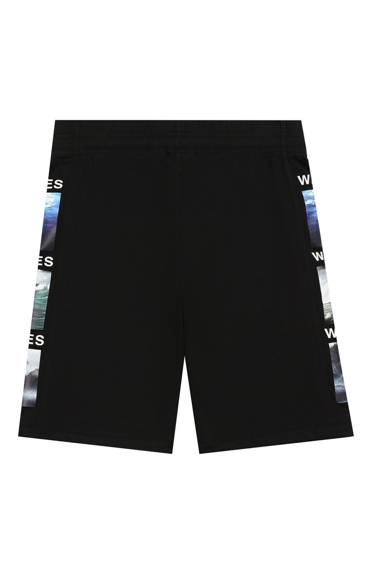 Детские хлопковые шорты MARCELO BURLON KIDS OF MILAN черного цвета, арт. B/MB/3252/0010 | Фото 2 (Статус проверки: Проверена категория; Материал внешний: Хлопок; Мальчики Кросс-КТ: Шорты-одежда; Нос: Не проставлено)