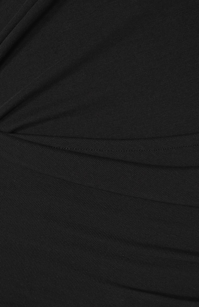 Женское хлопковое платье MUGLER черного цвета, арт. 25P3R01620297 | Фото 6 (Рукава: Короткие; Материал внешний: Хлопок; Длина Ж (юбки, платья, шорты): Миди; Случай: Повседневный; Стили: Кэжуэл; Женское Кросс-КТ: Платье-одежда)