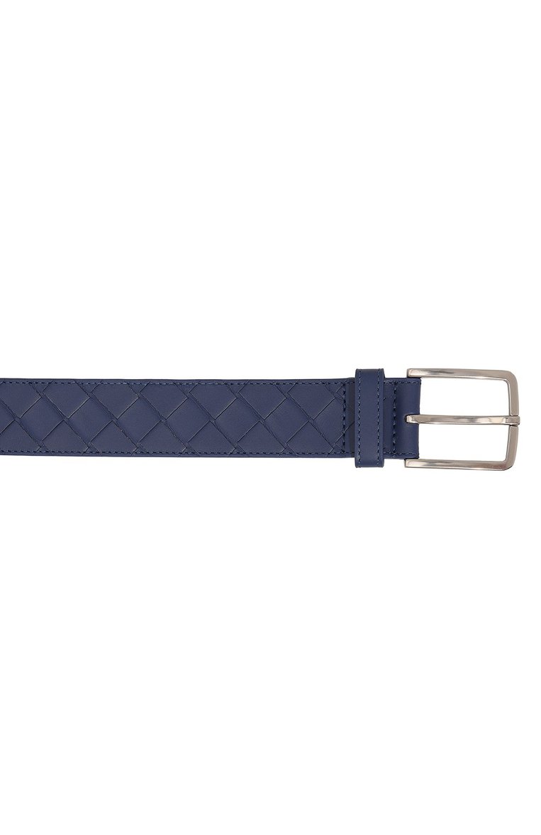 Мужской кожаный ремень BOTTEGA VENETA синего цвета, арт. 609182/VCPQ3 | Фото 4 (Материал: Натуральная кожа; Нос: Не проставлено; Случай: Повседневный)
