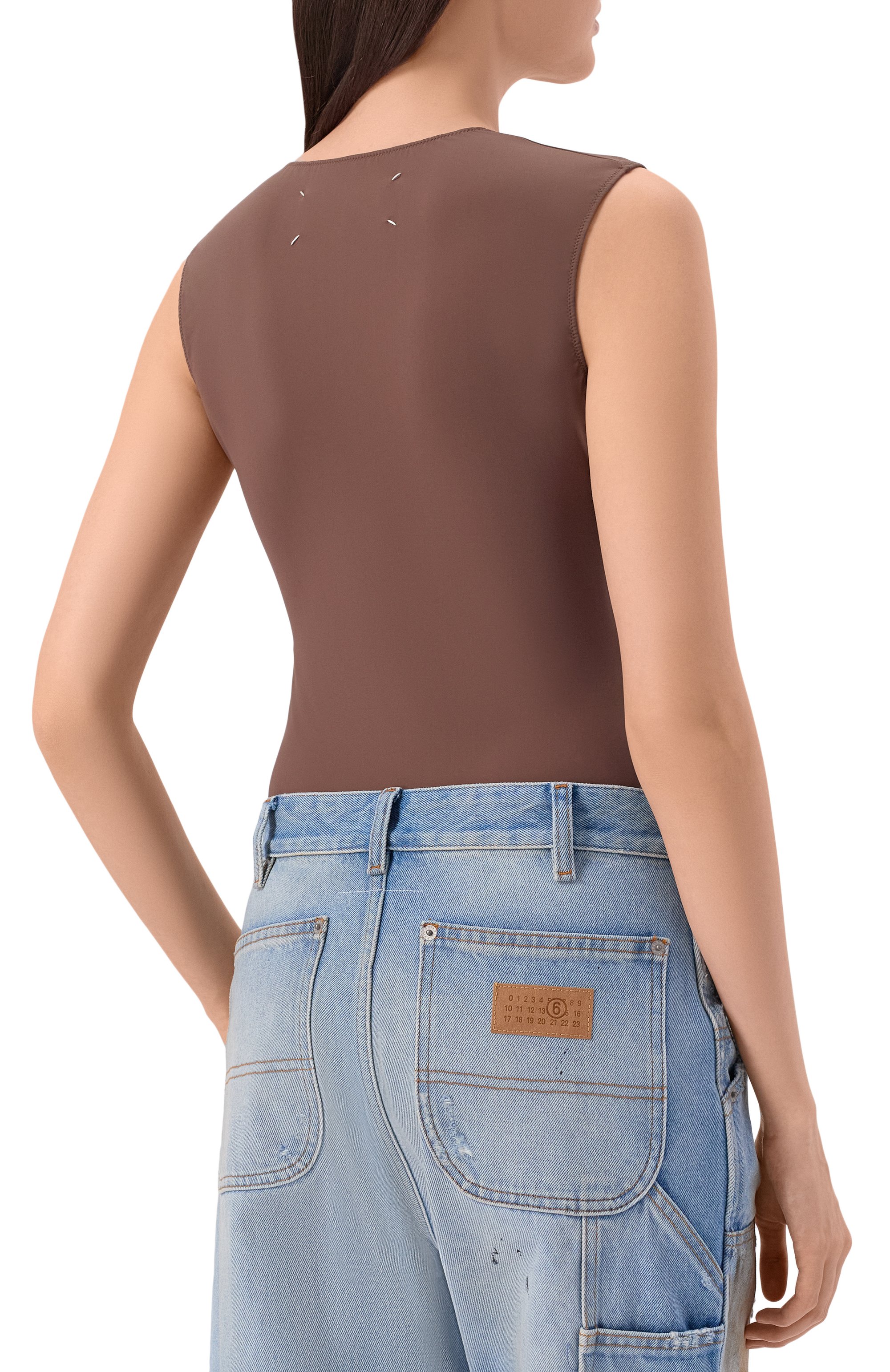 Боди MAISON MARGIELA коричневого цвета по цене 45950 руб., арт. S29NA0179/M20039, фото 4 Боди MAISON MARGIELA, арт. S29NA0179/M20039, фото 4