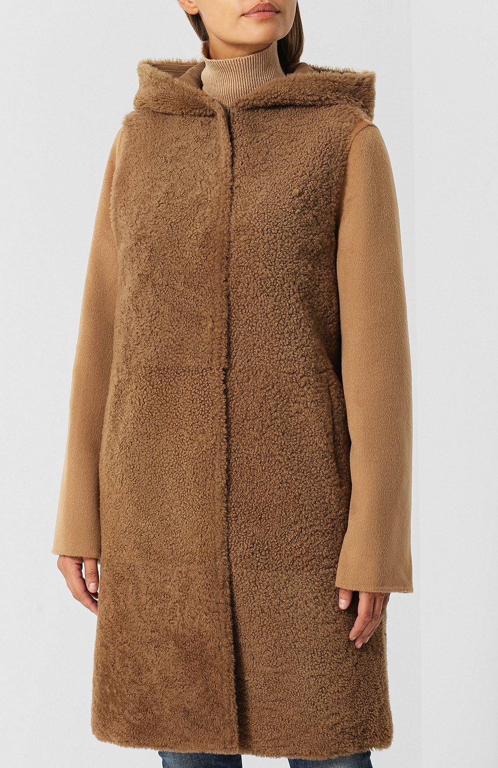 Шерстяная дубленка с жилетом из овчины YVES SALOMON, арт. 9WYM00988CDPL, фото 6