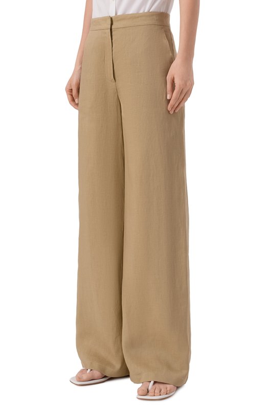 Льняные брюки Max Mara Studio MSTTAPI0CA Бежевый  MSTTAPI0CA Фото 3