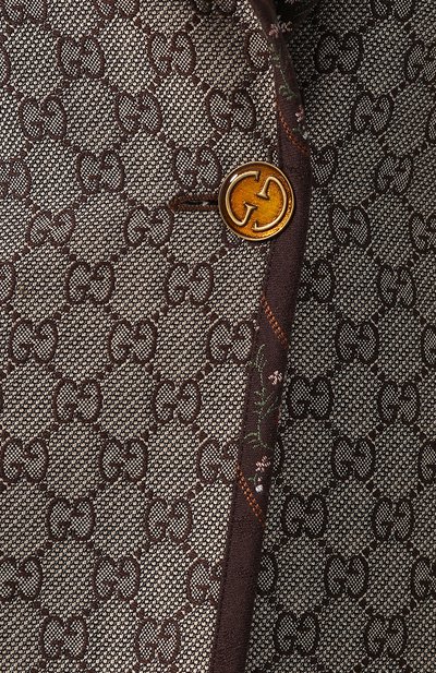 Жакет из смеси хлопка и шерсти GUCCI коричневого цвета по цене 199500 руб., арт. 544848/ZAAB2, фото 5 Жакет из смеси хлопка и шерсти GUCCI, арт. 544848/ZAAB2, фото 5