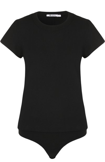 Однотонное хлопковое боди с коротким рукавом ALEXANDERWANG.T, арт. 4C997011B0, фото 1