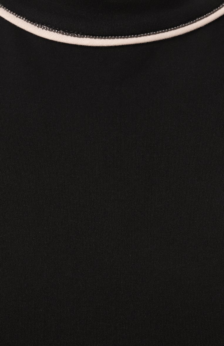 Женская хлопковая майка BRUNELLO CUCINELLI черного цвета, арт. M0T81FP340 | Фото 6 (Длина (для топов): Стандартные; Драгоценные камни: Проставлено; Материал сплава: Проставлено; Стили: Кэжуэл; Рукава: Без рукавов; Материал внешний: Хлопок)