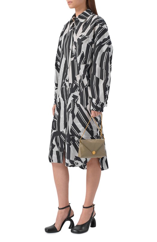 Хлопковое платье Dries Van Noten 131031/3003 Чёрно-белый  131031/3003 Фото 2