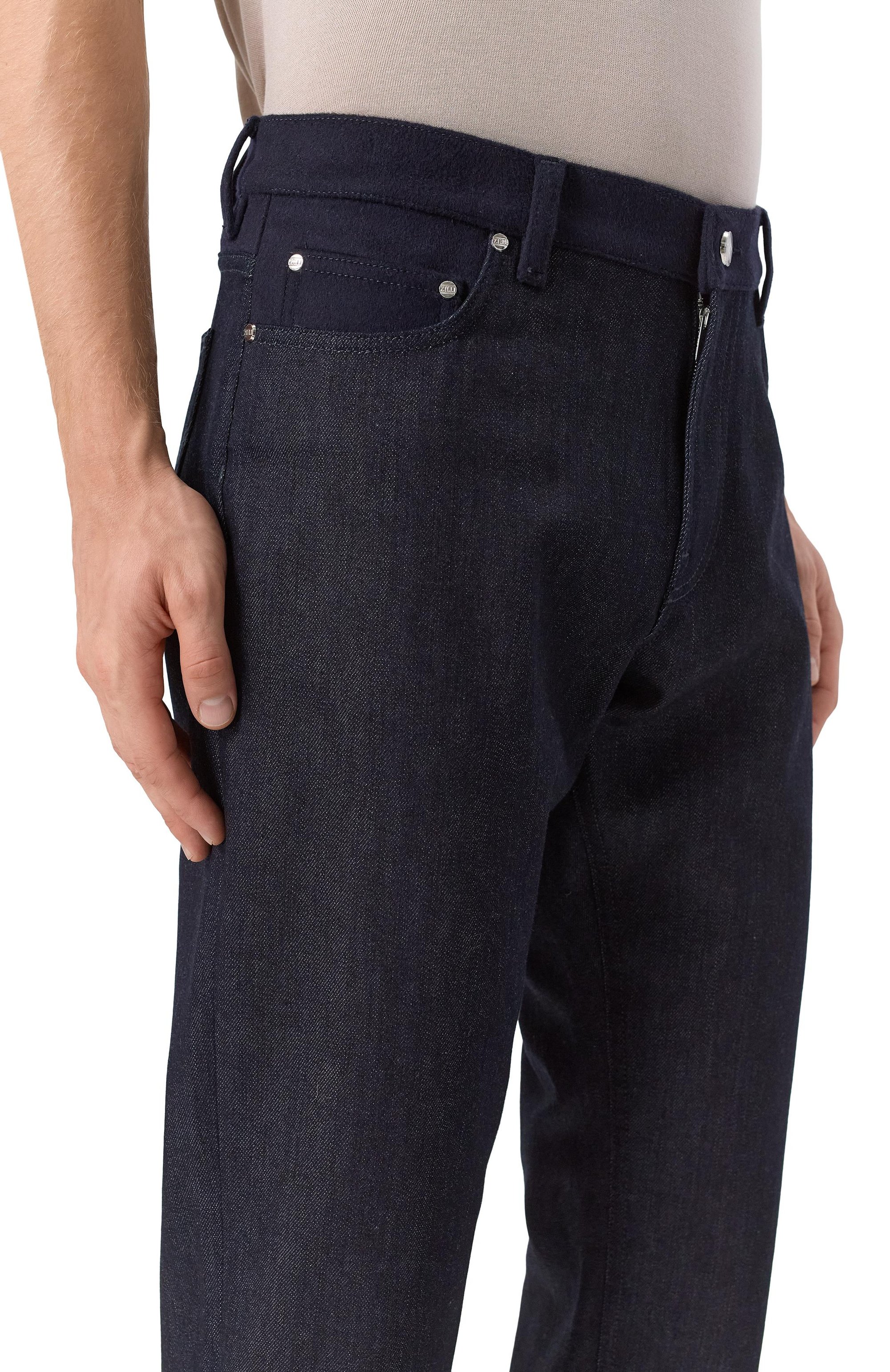 Джинсы regular fit ZILLI темно-синего цвета по цене 222500 руб., арт. JPJB11M012950009B/66, фото 5 Джинсы regular fit ZILLI, арт. JPJB11M012950009B/66, фото 5