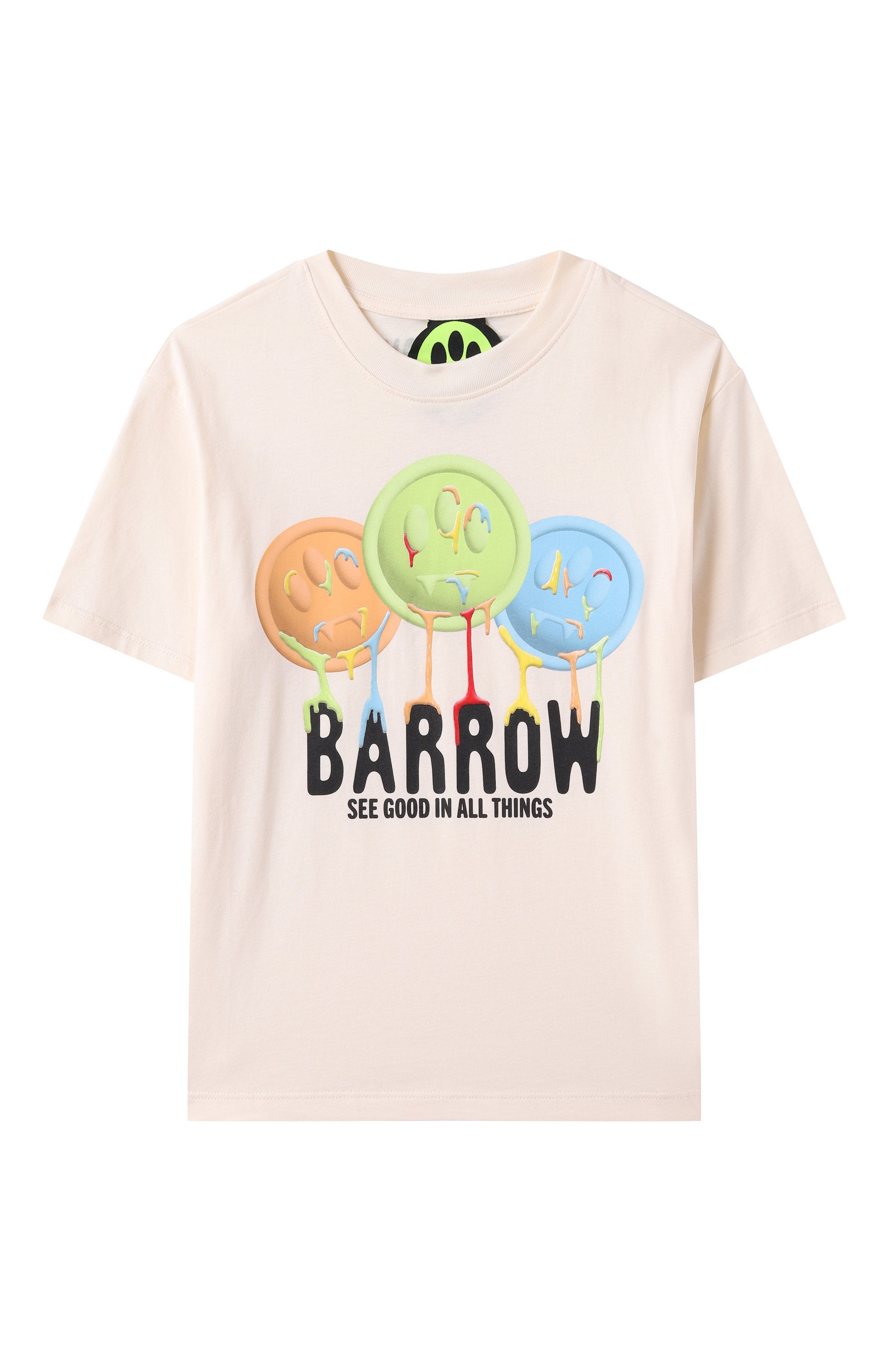 Хлопковая футболка BARROW кремового цвета по цене 8755 руб., арт. S5BKJUTH068, фото 1 Хлопковая футболка BARROW, арт. S5BKJUTH068, фото 1