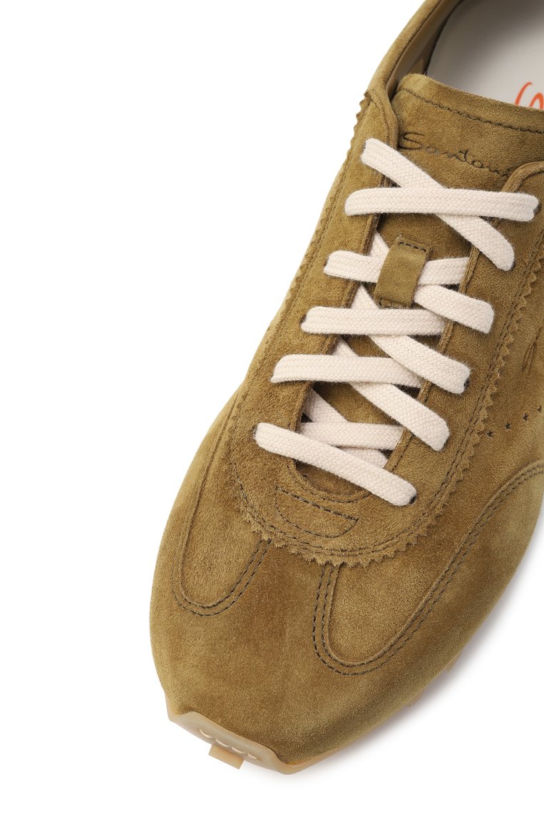 Женские замшевые кроссовки SANTONI хаки цвета, арт. WBGG61356BIFTTKR | Фото 7 (Материал внешний: Натуральная кожа, Замша; Автоматизация ТО: Проставлено; Подошва: Платформа; Автоматизация состава: Проставлено; Материал внутренний: Н�атуральная кожа; Стили: Кэжуэл; Кросс-КТ: Низкие; Материал утеплителя: Без утеплителя)