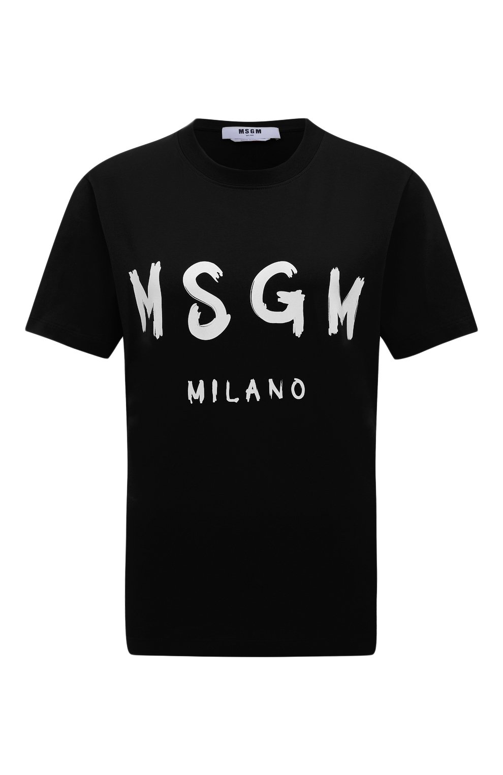 Хлопковая футболка MSGM черного цвета по цене 9950 руб., арт. 2000MDM510 200002, фото 1 Хлопковая футболка MSGM, арт. 2000MDM510 200002, фото 1