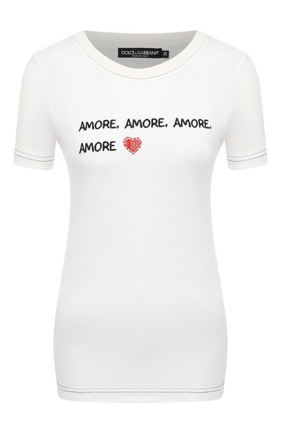 Женская хлопковая футболка DOLCE & GABBANA, арт. F8M68Z/G7XCA