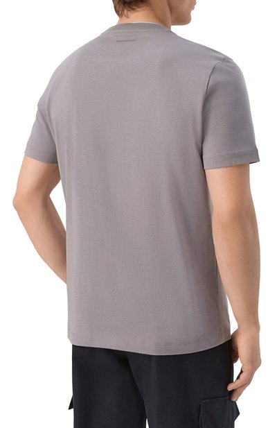 Хлопковая футболка CORNELIANI серого цвета по цене 20800 руб., арт. 28G571/2A25003, фото 4 Хлопковая футболка CORNELIANI, арт. 28G571/2A25003, фото 4