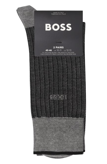 Мужские комплект из двух пар носков BOSS черного цвета, арт. 50515130 | Фото 1 (Материал сплава: Проставлено; Нос: Не проставлено)