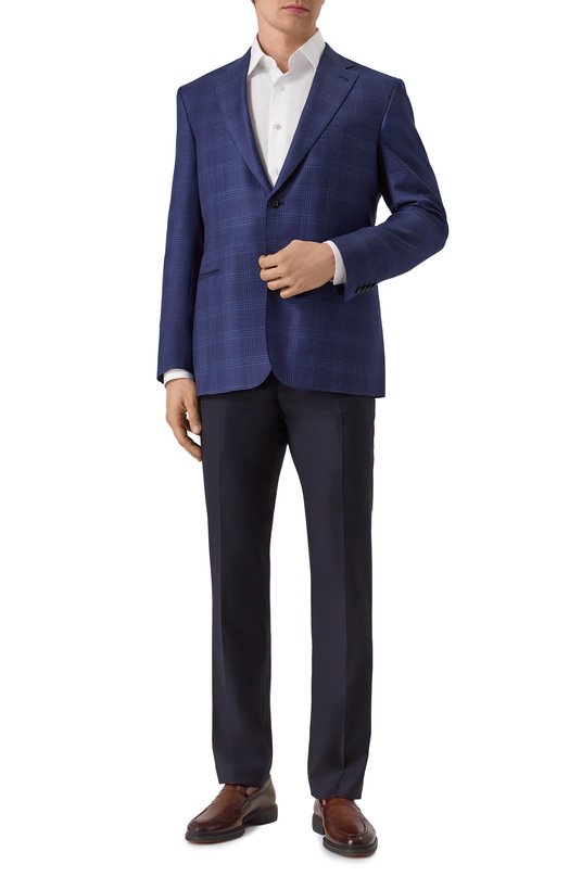 Шерстяной пиджак Brioni RG0D0R-PCA54 Синий  RG0D0R-PCA54 Фото 2