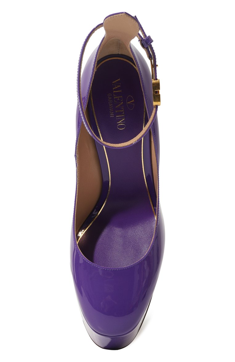 Женские кожаные туфли tan-go VALENTINO фиолетового цвета, арт. 2W2S0DQ3/VNE | Фото 4 (Подошва: Платформа; Материал внутренний: Натуральная кожа; Каблук высота: Высокий; Каблук тип: Устойчивый; Материал внешний: Натуральная кожа)