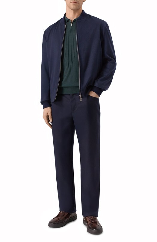 Шерстяные брюки Zilli J5T101M0201VSGE00 Синий  J5T101M0201VSGE00 Фото 2