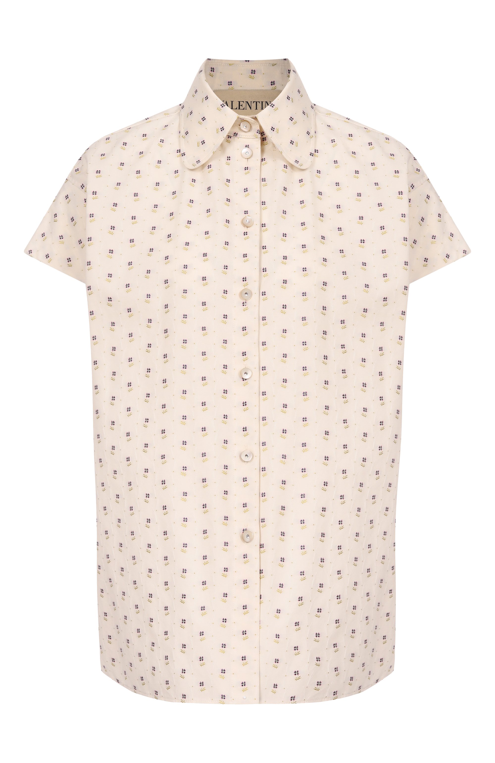 Рубашка из хлопка и вискозы VALENTINO кремового цвета по цене 271500 руб., арт. 8B3AA0F0/A4K, фото 1 Рубашка из хлопка и вискозы VALENTINO, арт. 8B3AA0F0/A4K, фото 1