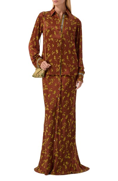 Рубашка DRIES VAN NOTEN коричневого цвета по цене 83800 руб., арт. 010713/4261, фото 2 Рубашка DRIES VAN NOTEN, арт. 010713/4261, фото 2